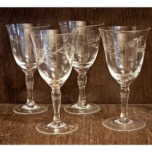 Vintage WILLOW MOON Pioneer Occupied Japan 1945 Wine Steml 4 1/2" Set of 4